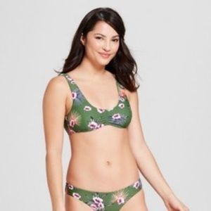 Tori Praver Seafoam Green Floral Bralette Bikini Swim Top NEW WITH TAGS! NWT!